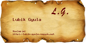 Lubik Gyula névjegykártya