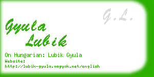 gyula lubik business card